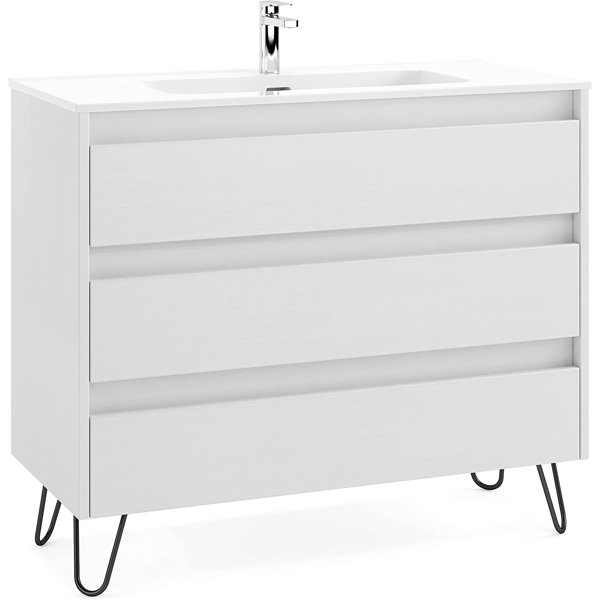 George Oliver 40" Tivoli Single Bathroom Vanity Set 48" Cabinet + Sink ...